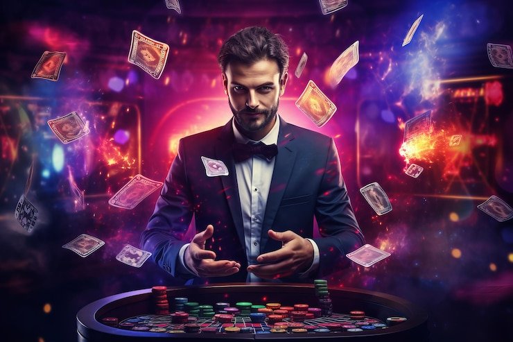 Player decision screen showing Bet and Fold options during Texas Hold'em Bonus round